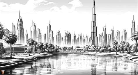 Explore The City Of Coloring Page Dubai Promptcow