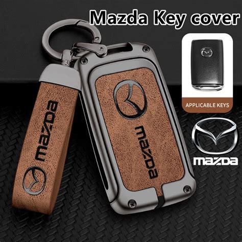 Applies Mazda Car Key Cover Zinc Alloy Leather Car Remote Key Fob Case