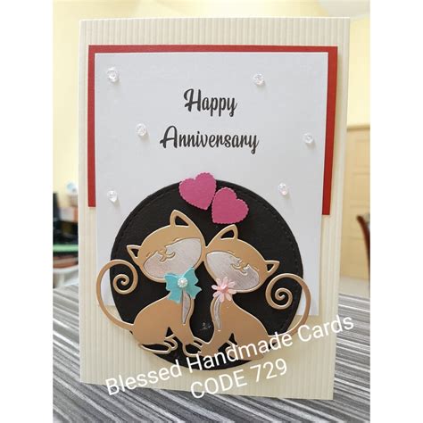 Handmade cards - Happy Anniversary Card / Love card (A6 size- folded ...