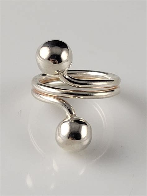 Taxco Modernist Sterling Silver Orb Ring Gem