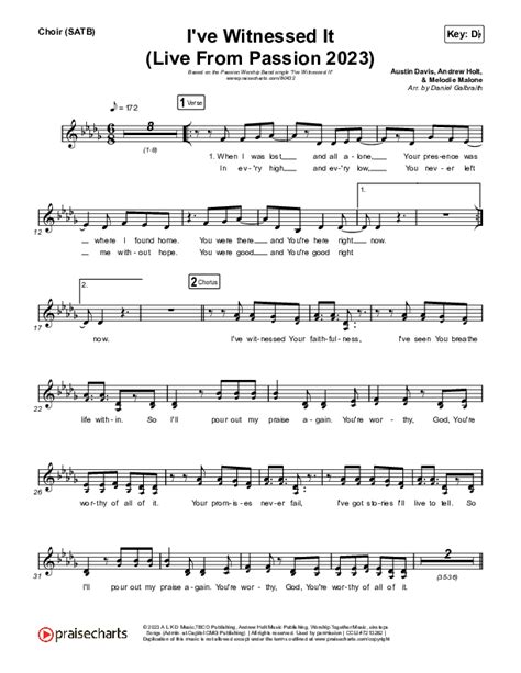 I Ve Witnessed It Live From Passion Choir Sheet Music Pdf