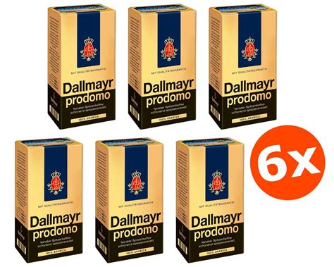 6 X 500g Dallmayr Prodomo Feinster Spitzenkaffee Filterkaffee Schonend