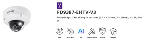 Fd Ehtv V Mp Fixed Dome Network Camera Vivotek