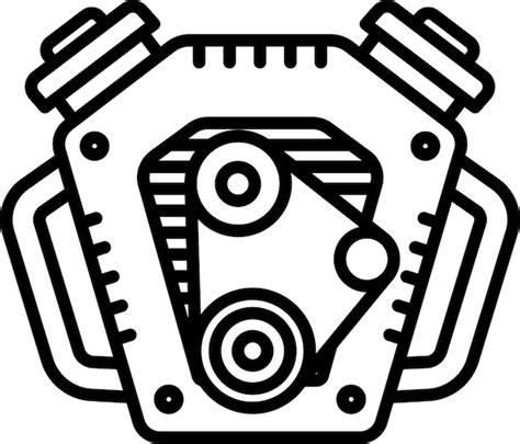 premium vector car enginesolid outline vector illustration