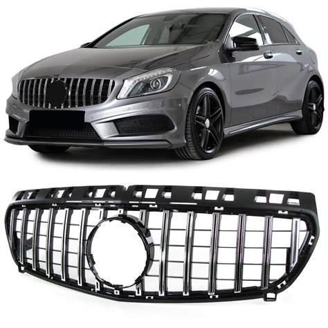 Sport Kühlergrill Schwarz Chrom für Mercedes A Klasse W176 12 15 eBay