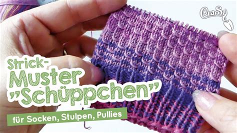 Super einfaches Sockenmuster Strickmuster Schüppchen strickmuster