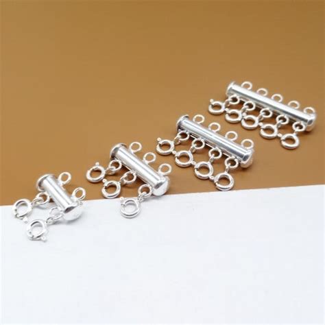 925 Sterling Silver Layered Detangler Clasp 2 3 4 5 6 7 8 Etsy