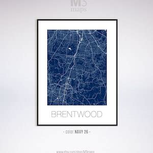 Brentwood Tennessee Brentwood Tn Map Brentwood Map Brentwood Print