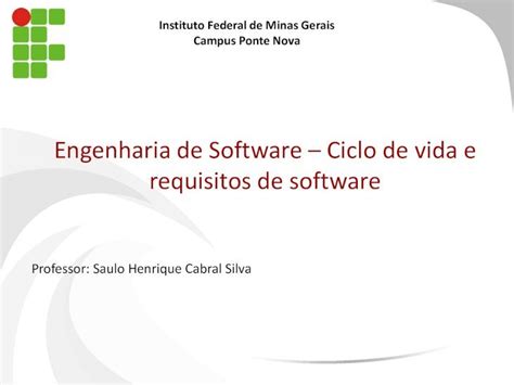 PDF Engenharia De Software Ciclo De Vida E Requisitos De