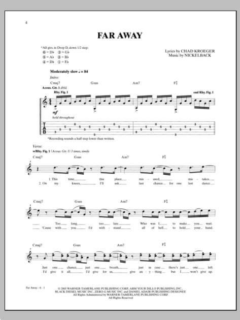 Far Away Guitar Tab Zzounds