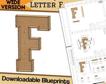 Ft Wide Version Letter E Build Plans Blueprints Digital Etsy