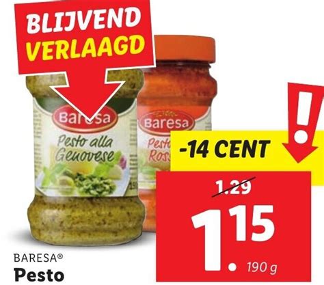 BARESA Pesto 190g Aanbieding Bij Lidl