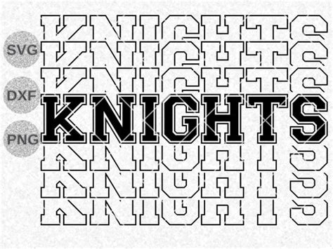 Knights Svg Knights Stacked Svg Knights Retro Svg Knights Etsy México