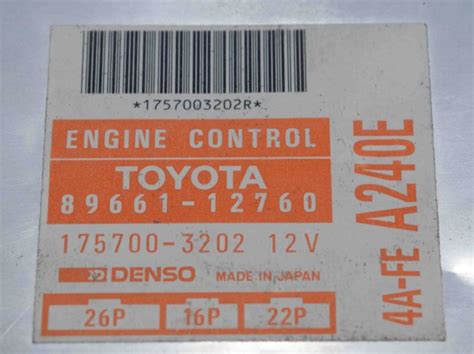 Toyota Engine Control Unit A Fe A E Ecu Oem Jdm Used