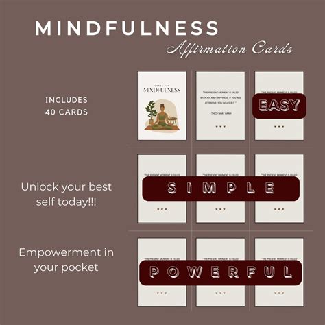 Mindfulness Affirmation Cards Set Of 40 Digital Download Positive