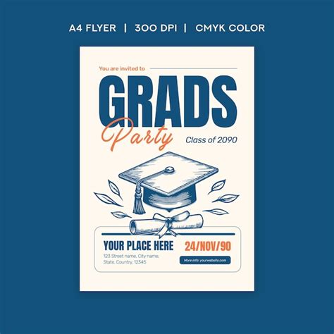Premium Vector Graduation Party Flyer