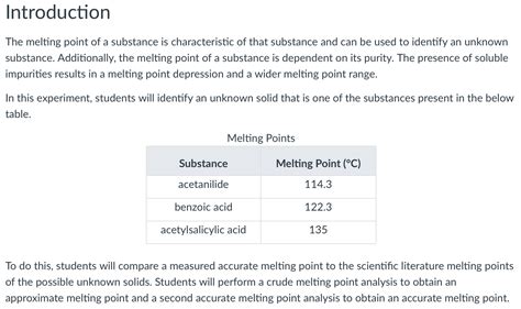 Solved Melting Point Analysis A Scientist Isolates A Pure Chegg