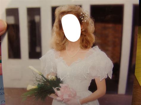 80s Vintage Wedding Bride Faceinhole