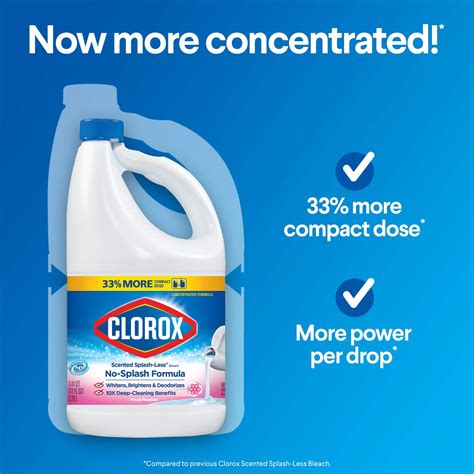 Clorox Laundry Splash Less Liquid Bleach Fresh Meadow 77 Fl Oz