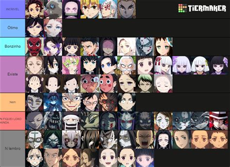 Create A Qual A Melhor Luta De Kimetsu No Yaiba Tier List Tiermaker