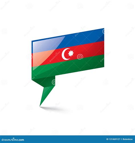 Bandera De Azerbaijan Ejemplo Del Vector En Un Fondo Blanco