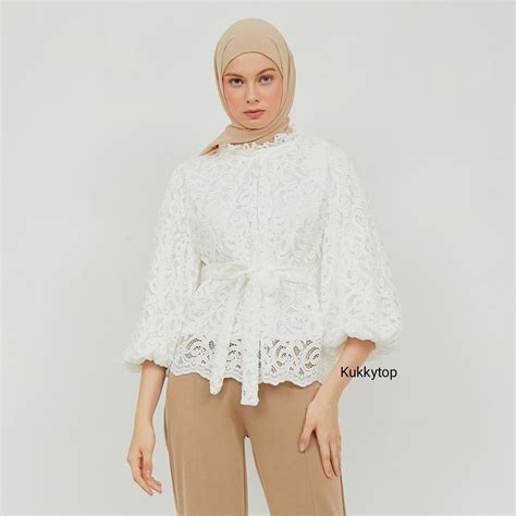 Jual Kukky Top Atasan Wanita Terbaru Tsabina Blouse Lengan Panjang