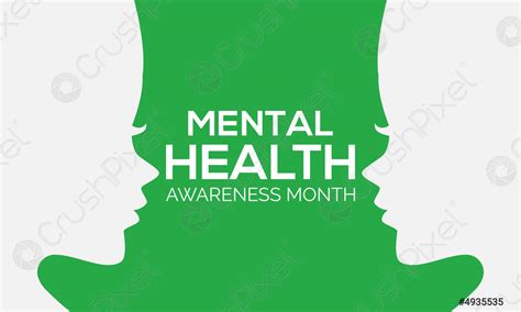 Mental Health Awareness Month Health Awareness Concept Vector Template