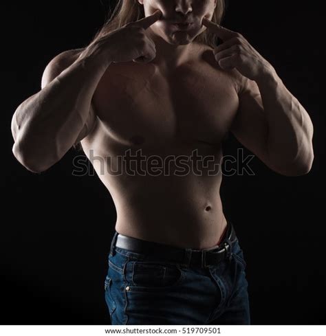 Стоковая фотография 519709501 Naked Torso Male Bodybuilder Athlete