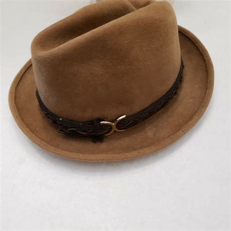 Vintage Stevens Mens Beaver Blend Fedora Brown Hat 7 Gem