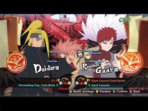 Deidara Sasuri Vs Gaara Tamori Kankuro Battle Naruto Ninja Storm