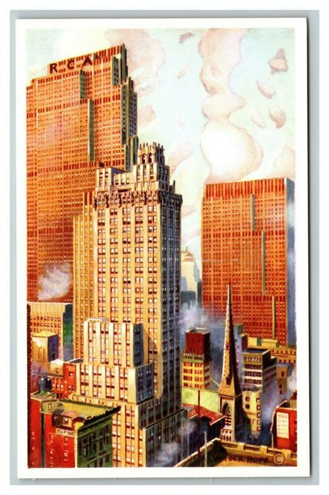 Vintage S Postcard Rca Building Rockefeller Center New York City