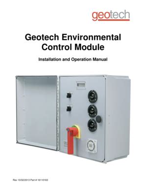 Fillable Online Geotech Environmental Control Module Installation And