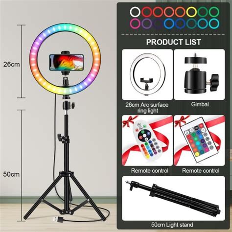 Studio Photo Anneau Lumineux Led Usb Rgb Clairage Annulaire