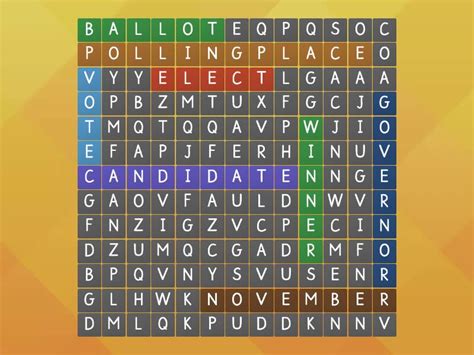 N2Y Election Day Word Search Wordsearch