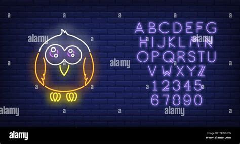 Cute Owl Neon Sign Stock Vector Image And Art Alamy