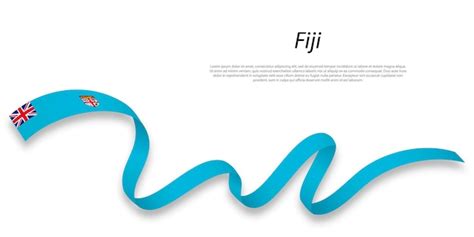 Premium Vector Waving Ribbon Or Banner With Flag Of Fiji