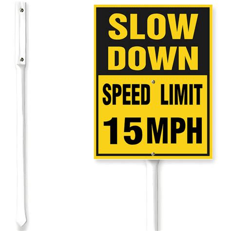 Kurmntregon Slow Down Sign With Stake Speed Limit Mph Slow Sign For