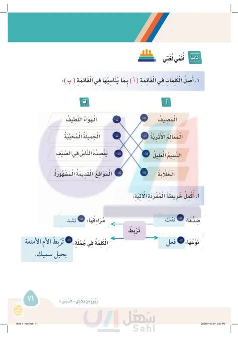 مصايفنا لغتي 1 ثالث ابتدائي المنهج السعودي