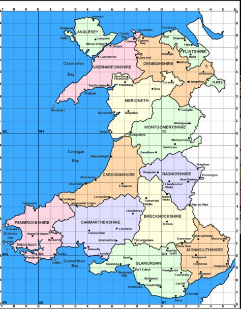 Welsh Counties | Wales map, Map, Welsh map