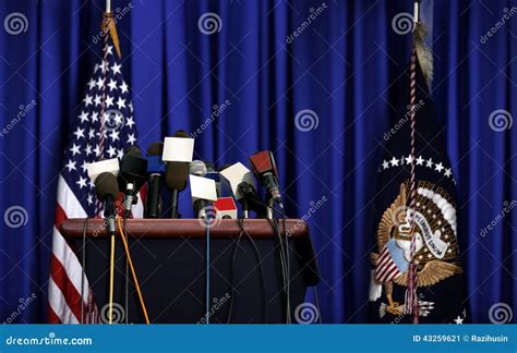 President Press Conference stock image. Image of flags - 43259621