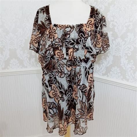 Dressbarn Woman Short Sleeve Top Hibiscus Floral Print Plus Size X Ebay