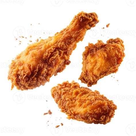 Hot And Crispy Fried Chicken Isolated On Transparent Background Fresh