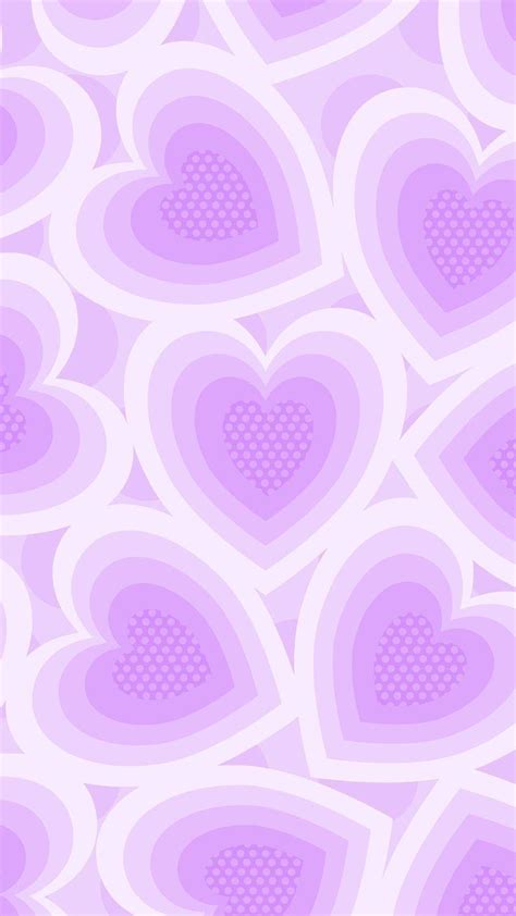 🔥 Free Download Phone Wallpaper Background Lock Screen Pastel Purple Hearts 736x1309 For Your