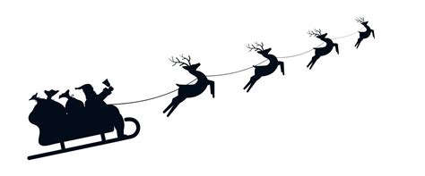 Santa Sleigh Silhouette illustration of Santa Claus in his sleigh ...