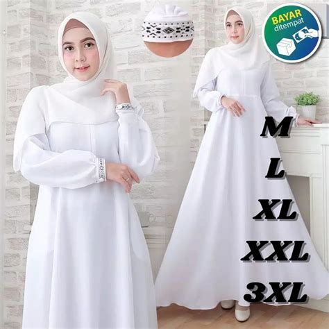 Jual Others Gamis Putih Terbaru 2025 Baju Gamis Dress Muslim Gamis