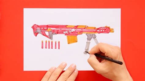 How To Draw A Nerf Gun Easy Step By Step