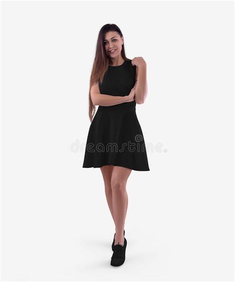 Mockup Of A White Medium Tight Dress On A Beautiful Dark Haired Girl In