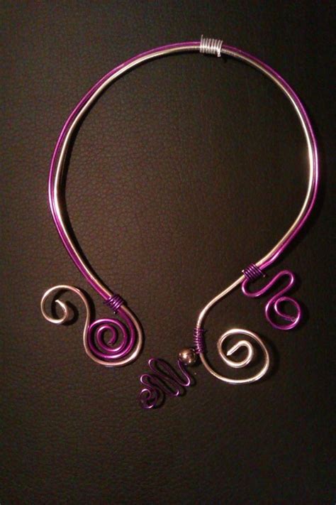 Collier En Fil D Alu VIOLET ARGENT