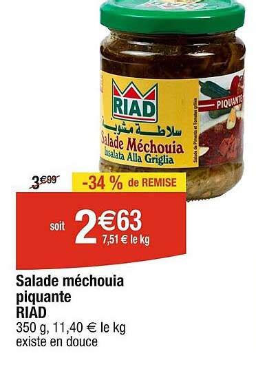 Promo Salade Méchouia Piquante Riad chez Cora iCatalogue fr