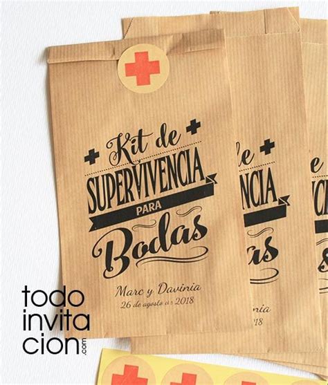 BOLSAS KRAFT KIT DE SUPERVIVENCIA BODAS 2 Pack 20 Und